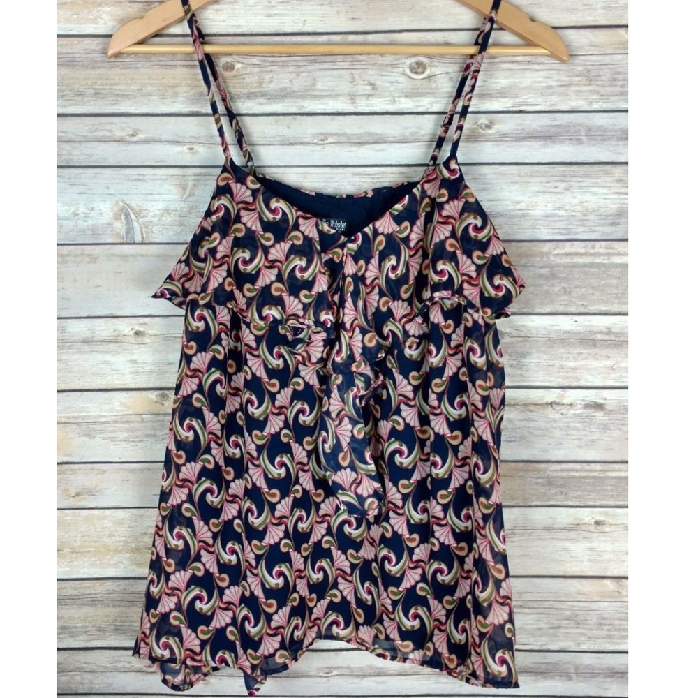 navy/coral blouse tank top